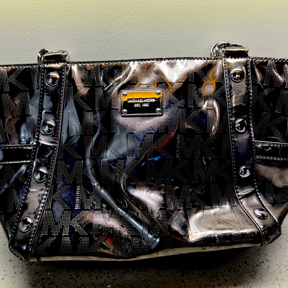 Michael’s MK metallic silver chain purse